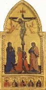Nardo di Cione Crucifixion Scene with Mourners SS.Jerome,James the Lesser,Paul,James the Greater,and Peter Martyr oil painting